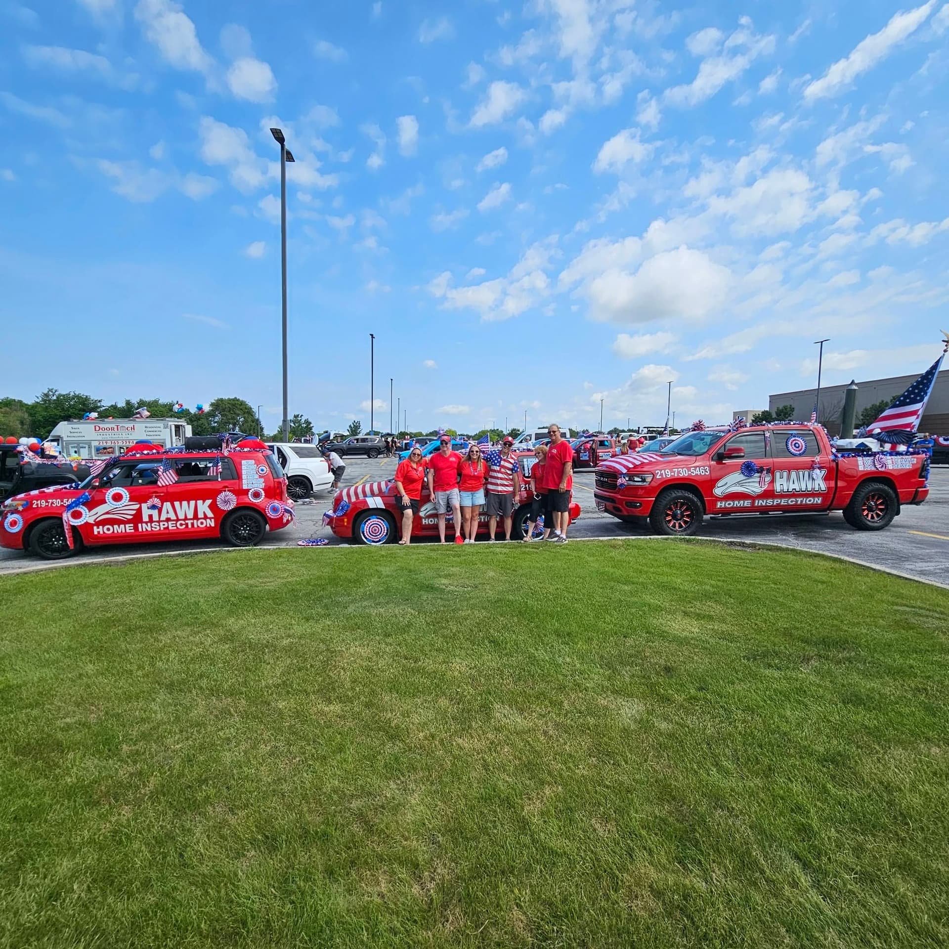 Hawk Home Inspection team with branded fleet vehicles — Northwest Indiana